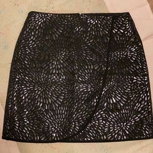 Loft Black Shimmer Mini Skirt 2 Petite